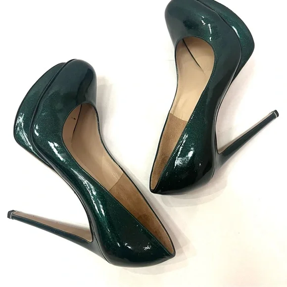 Nicholas Kirkwood Green Sparkle High Heels B13/9 - Picture 8 of 14
